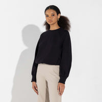 Blusão Moletom Leve Feminino - Preto