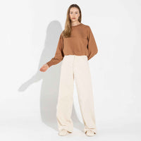 Blusão Moletom Leve Feminino - Ocre