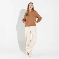 Blusão Moletom Leve Feminino - Ocre
