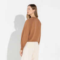 Blusão Moletom Leve Feminino - Ocre