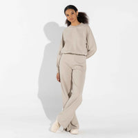 Blusão Moletom Leve Feminino - Bege Aveia