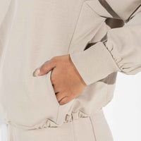 Blusão Moletom Leve Feminino - Bege Aveia