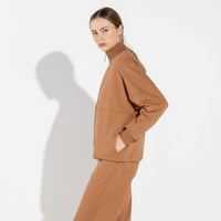 Jaqueta Moletom Leve Feminina - Ocre