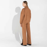 Jaqueta Moletom Leve Feminina - Ocre