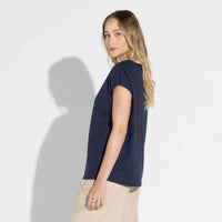 Blusa Malha Striped Feminina - Azul Marinho