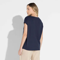 Blusa Malha Striped Feminina - Azul Marinho