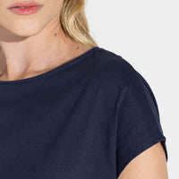 Blusa Malha Striped Feminina - Azul Marinho