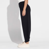 Calça Barrel Dense Viscose Feminina - Preto