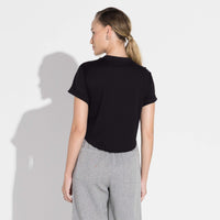 Camiseta Cropped Algodão Pima Feminina | Life Collection - Preto