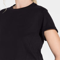 Camiseta Cropped Algodão Pima Feminina | Life Collection - Preto