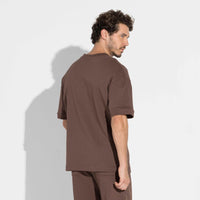 Camiseta Moletom Premium Masculina - Marrom Macchiato