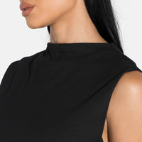 Regata Cropped Malha Striped Feminina - Preto