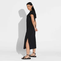 Vestido Midi Malha Striped - Preto