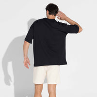 Camiseta Oversized Dense Viscose Masculina - Preto