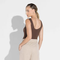 Regata Undershirt Gola U Feminina - Marrom