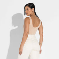 Regata Undershirt Gola U Feminina - Bege Camel