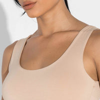 Regata Undershirt Gola U Feminina - Bege Camel