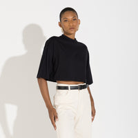 Camiseta Cotton Pima Boxy Feminina - Preto