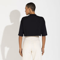 Camiseta Cotton Pima Boxy Feminina - Preto