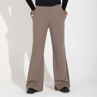 Calça Dense Algodão Feminina - Bege Macadâmia