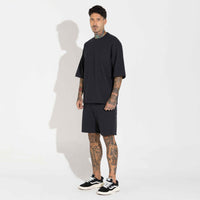 Camiseta Oversized Dense Algodão Masculina - Preto
