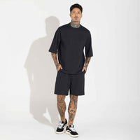 Camiseta Oversized Dense Algodão Masculina - Preto