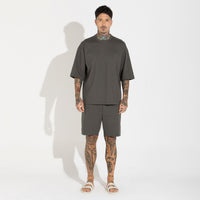 Camiseta Oversized Dense Algodão Masculina - Verde Nori