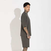 Camiseta Oversized Dense Algodão Masculina - Verde Nori
