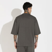 Camiseta Oversized Dense Algodão Masculina - Verde Nori