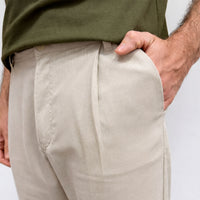 Calça Linho Alfaiataria Masculina - Off Creme