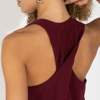 Vestido Midi Viscose Torção Costas - Vermelho Escarlate