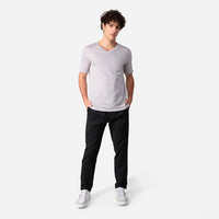 Camiseta Pima Gola V Masculina | Life Collection - Cinza Claro