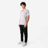 Camiseta Pima Gola V Masculina | Life Collection - Cinza Claro