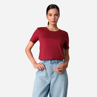 Camiseta Pima Feminina | Life Collection - Tinto