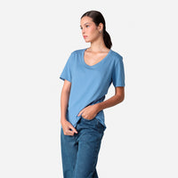 Camiseta Pima Gola U Feminina | Life Collection - Azul Celeste