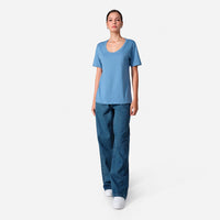Camiseta Pima Gola U Feminina | Life Collection - Azul Celeste