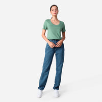 Camiseta Pima Gola U Feminina | Life Collection - Verde Oliva