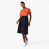 Camiseta Algodão Premium Gola U Feminina | Everyday Collection - Laranja Apricot