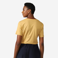 Camiseta Algodão Premium Gola U Feminina | Everyday Collection - Amarelo Mel