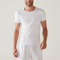Camiseta Confort Canelada Masculina - Branco