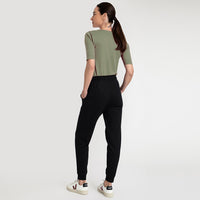 Blusa Cotton Pima Decote Reto Meia Manga Feminina - Verde Jade