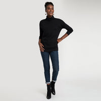 Blusa Pima Gola Rolê Feminina - Preto