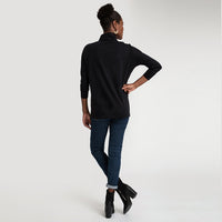 Blusa Pima Gola Rolê Feminina - Preto