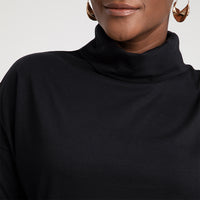 Blusa Pima Gola Rolê Feminina - Preto