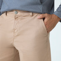 Bermuda Chino Sarja Masculina - Bege Claro