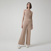 Regata Canelada Algodão Feminina - Bege Claro