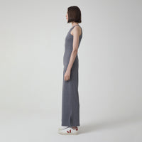 Calça Reta em Ribana - Mescla Escuro