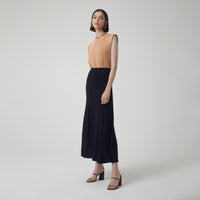 Saia Longa Viscose Evasê - Preto