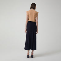 Saia Longa Viscose Evasê - Preto