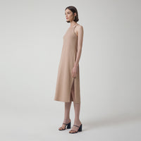 Vestido Midi Malha - Bege Claro